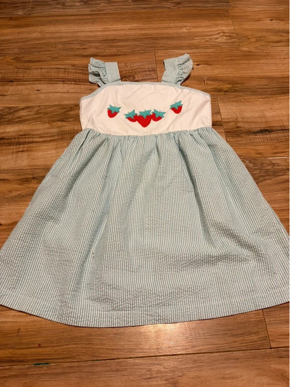 Strawberry Seersucker Dress